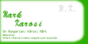 mark karosi business card