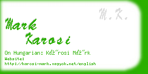 mark karosi business card